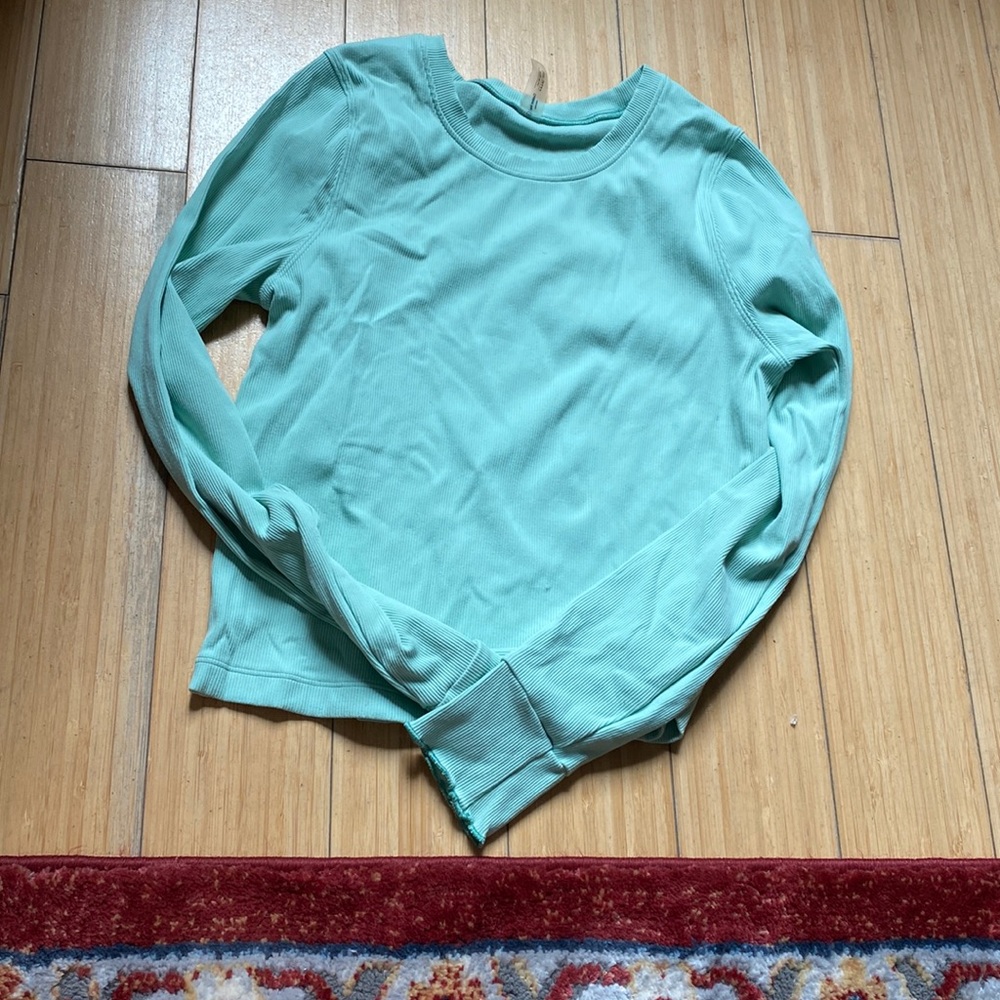 Outdoor Voices Mint Green Ribbed Top